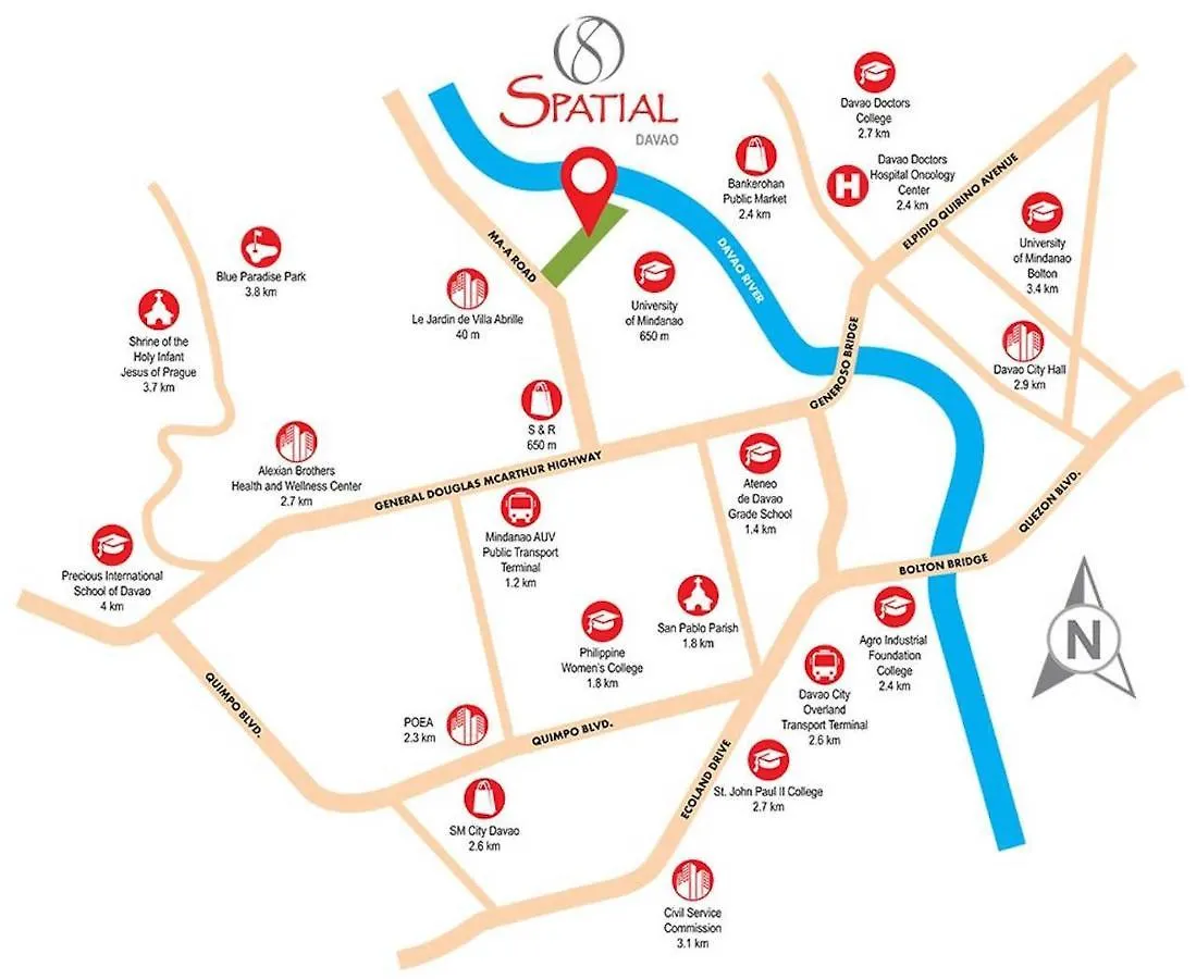 New 8 Spatial Davao Smart Studio Unit Netflix Wi-Fi Amazon Voice Controlled Lights Hotel apartamentowy